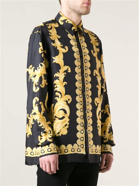 cheap versace mens shirt|Versace collection men shirt black.